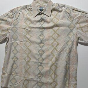 Gene Meyer Shirt Preppy Casual Long Sleeve Button Down Geometric Men's size XL
